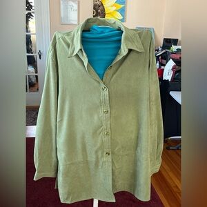 Joanna Sage Green Button-Down Shirt/Jacket